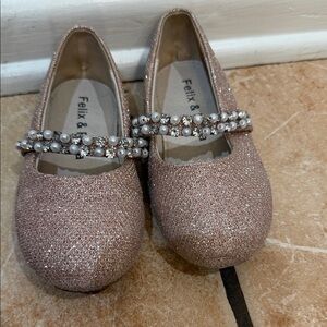 Felix & Flora Sparkly Pink Kids Dress Shoes